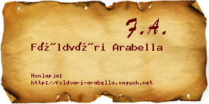 Földvári Arabella névjegykártya